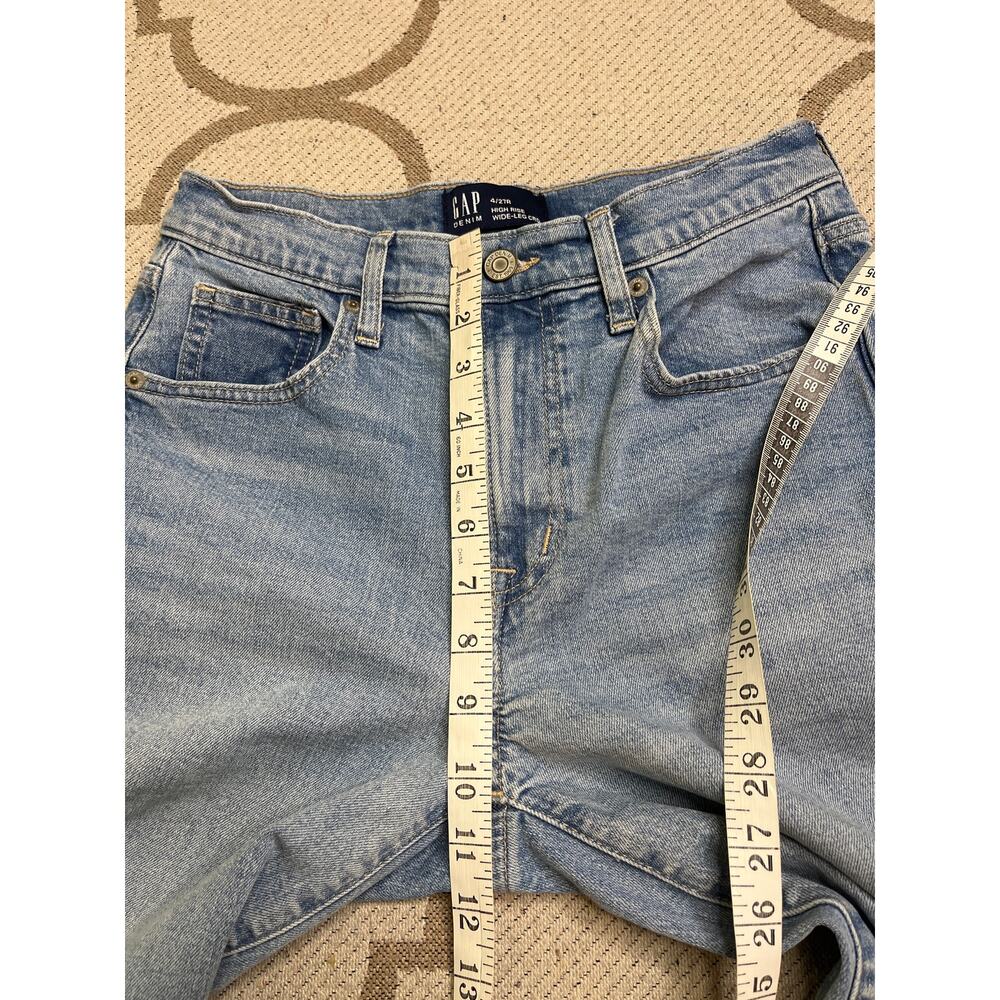 GAP denim High Rise Wide Leg Crop Light Wash Blue Jeans, size 4 - Picture 7 of 11